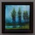 This acrylic piece presents a serene landscape, featuring softly blurred silhouettes of trees against a tranquil body of...