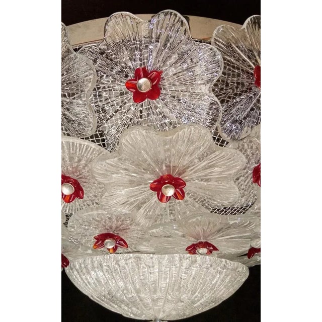 Vintage Clear and Red Ceiling Light For Sale - Image 7 of 11