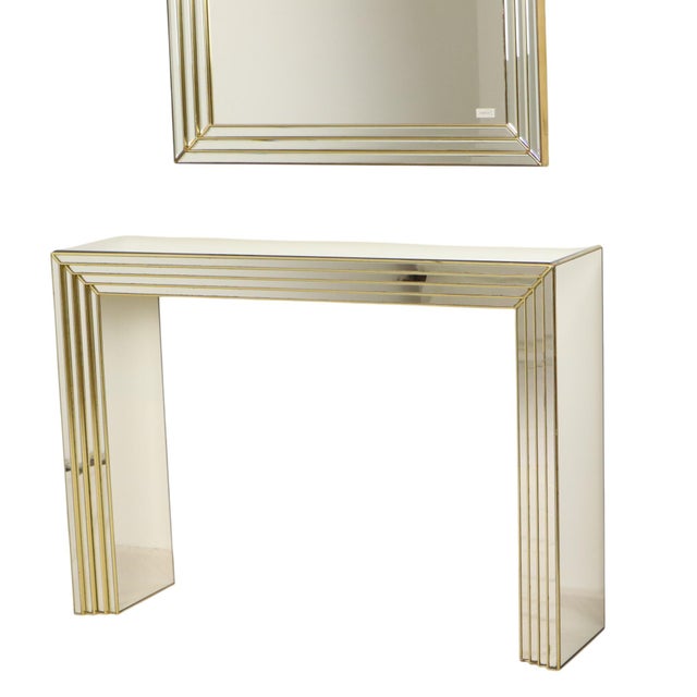 1990s Mirror with Console in Silver and Gold in Deknudt, 1980s, Set of 2 For Sale - Image 5 of 18