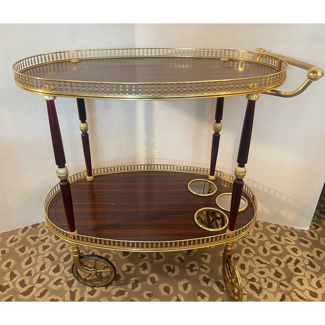 This is an1950′s Italian Bar Cart on very good vintage condition. Great for displaying your bar set, or a wonderful item...