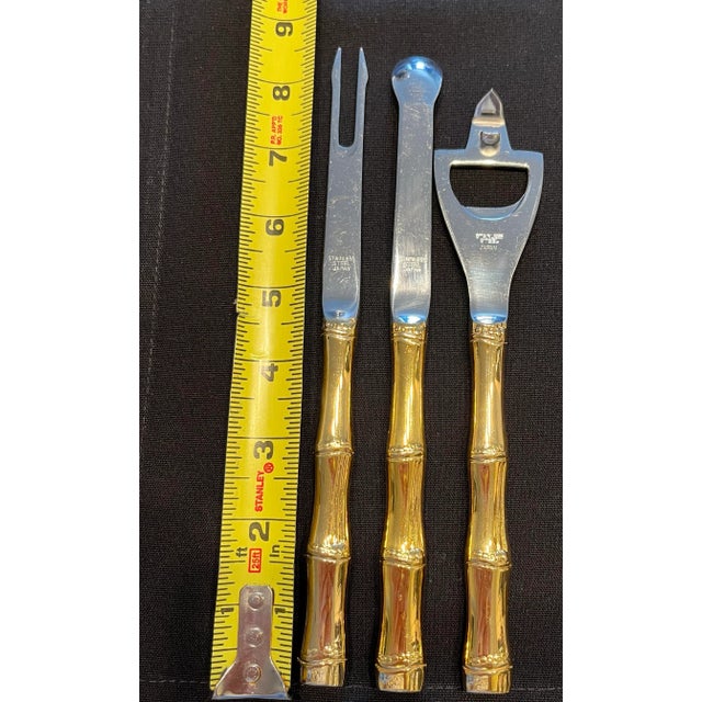 Vintage Gold Tone Faux Bamboo Handle Bar Utensils - Includes 3 Pieces For Sale In Chicago - Image 6 of 6