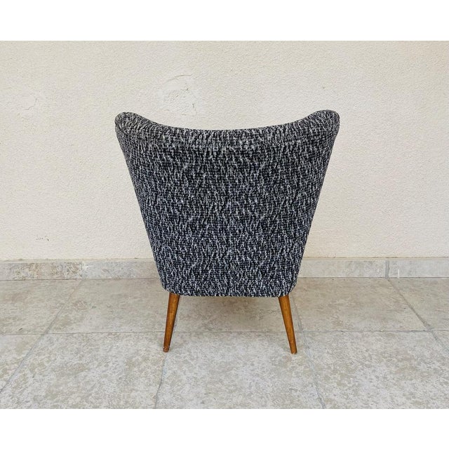 Vintage Cocktail Chair in Heather Grey Fabric, 1960s For Sale - Image 4 of 8