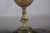 Metal Gold-Toned Pineapple Table Lamp with White Pleated Shade, 1950s For Sale - Image 7 of 15