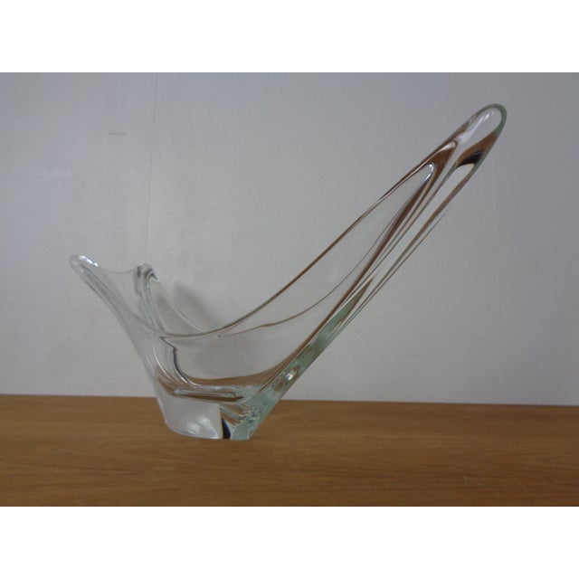 Glass Large Italian Crystal Glass Bowl by Daum, France, 1960s For Sale - Image 7 of 14