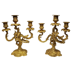 Brass Candlesticks, 1870s, Set of 2