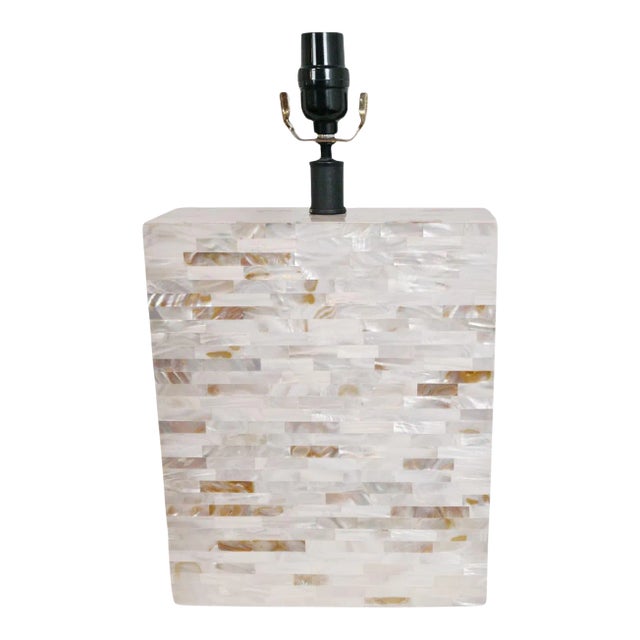 Contemporary Indian White Mother of Pearl Table Lamp Base For Sale