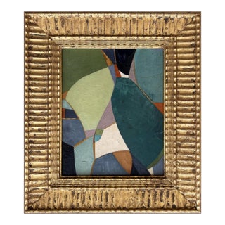 Contemporary "Be Jeweled" Abstract Oil Painting in Vintage Frame For Sale