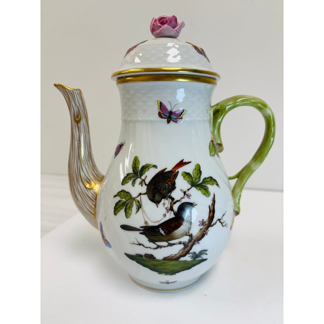Herend 1990s Herend Rothschild Bird Coffee Pot, Creamer and Mini (Sugar) Tureen - Set of 3 For Sale - Image 4 of 18