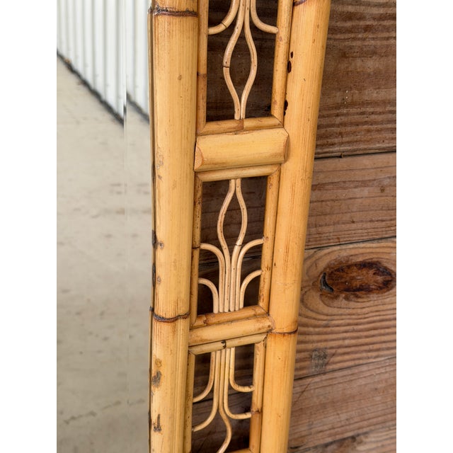 Maitland - Smith Monumental Maitland-Smith Chinoiserie Style Rattan Wall Mirror With Geometric Fretwork For Sale - Image 4 of 11