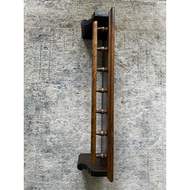 Vintage Ethan Allen Heirloom Wood Gallery Wall Shelf Spindle Rail Plate Rack For Sale - Image 10 of 11