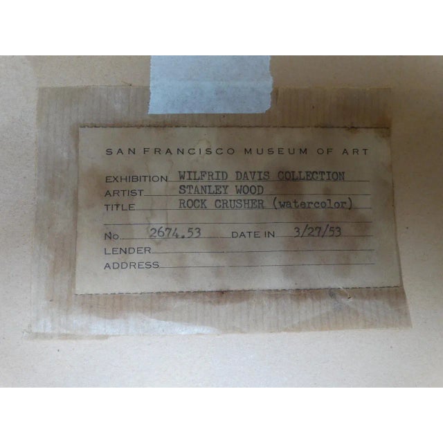 Paper 1949 Stanley Wood: Rock Crusher Painting For Sale - Image 7 of 9