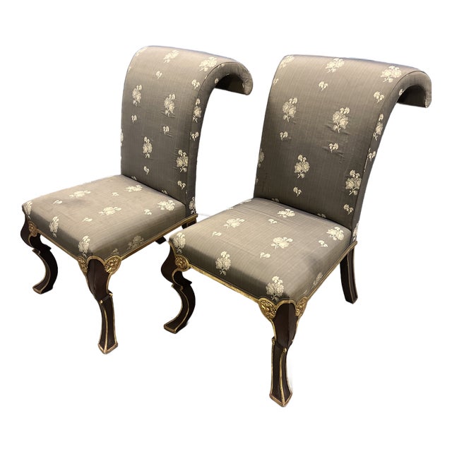 Puccini Slipper Chairs by Rose Tarlow Melrose House- A Pair For Sale