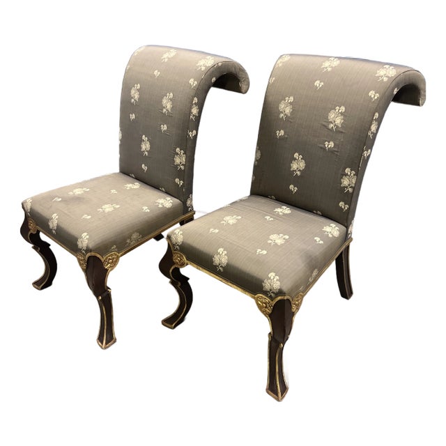 Rose Tarlow Melrose House Puccini Slipper Chairs- A Pair For Sale