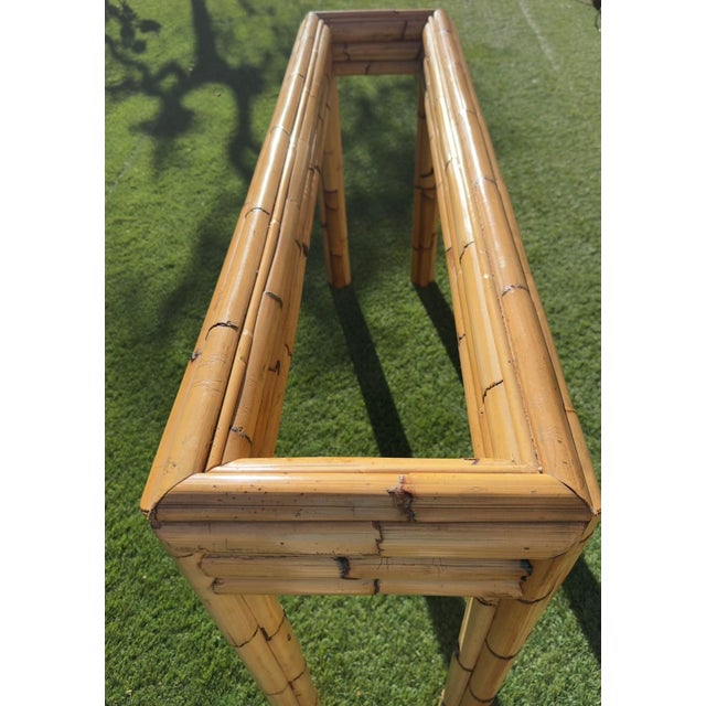 Mid-Century Modern Vintage Bamboo Console Table from Vivai Del Sud, Italy, 1970s For Sale - Image 3 of 10