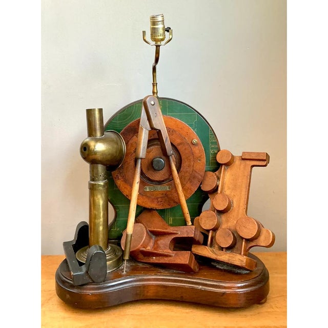 Vintage Wood and Metal Maritime Assemblage Lamp For Sale - Image 10 of 12