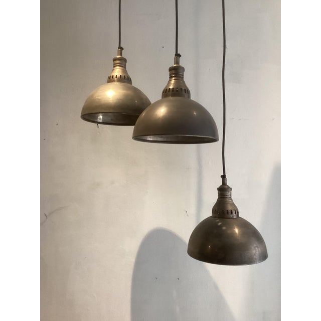 1980s Vintage Brass Pendant Lights, 1980s, Set of 3 For Sale - Image 5 of 7