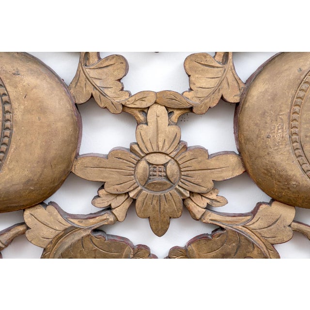 Brown Vintage Decorative Chinese Hanging Carved Wooden Panel For Sale - Image 8 of 11