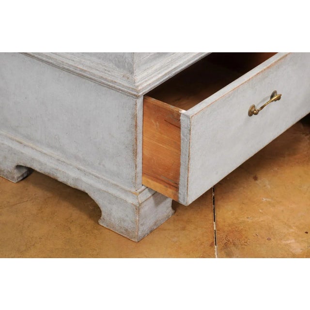 Swedish 1850s Gray Painted Bookcase with Open Shelves and Two Drawers For Sale - Image 10 of 12