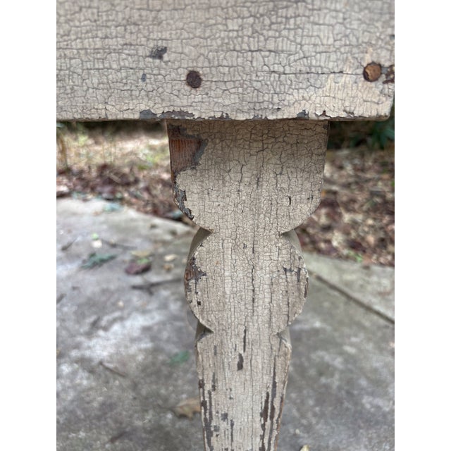 1900 - 1909 Early 20th Century Primitive Harvest Table For Sale - Image 5 of 9