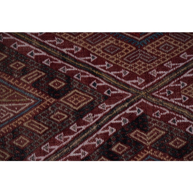 Coffee Turkish Jajim Kilim Rug 5'3'' X 7'9'' For Sale - Image 8 of 11
