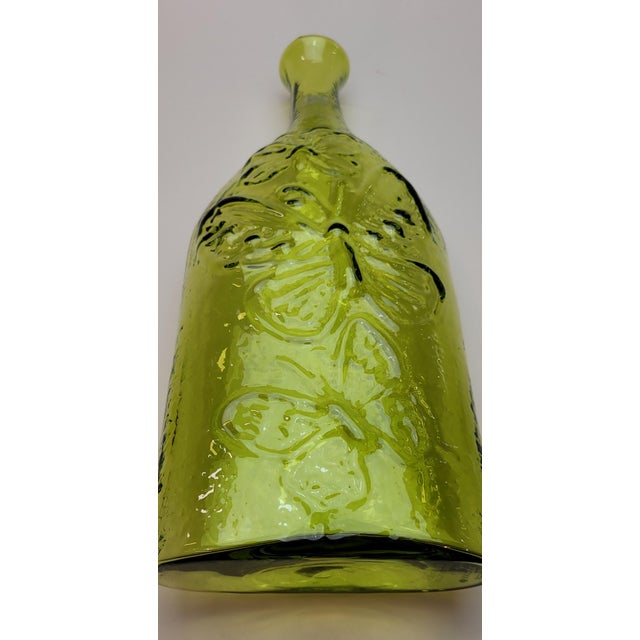 Green Rare Blenko Butterfly Vase 2006 For Sale - Image 8 of 11