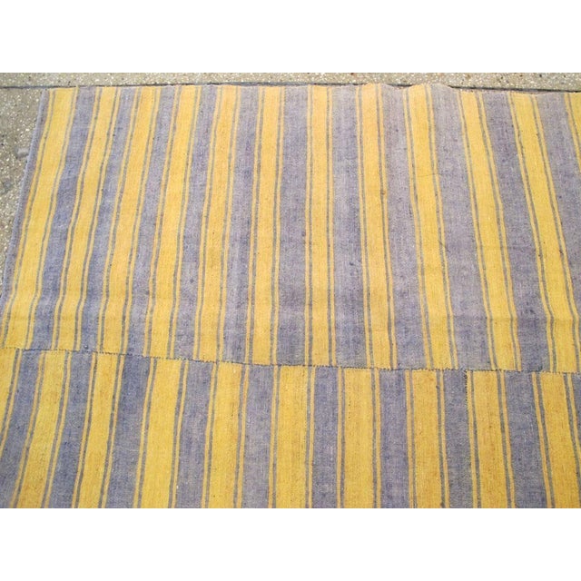 Gold Galerie Shabab Collection Mid-20th Century Handmade Turkish Striped Flat-Weave Kilim Accent Rug For Sale - Image 8 of 10