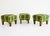 19th Century Set of Three Italian Footstools, Upholstered in Green & Gold Fabric, 19th C. For Sale - Image 5 of 11