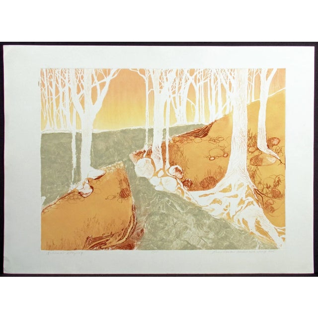 unframed original limited edition intaglio etching by Lin Carte Anderson. Pencil signed, titled and numbered by the...