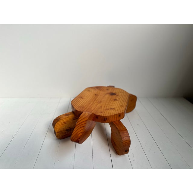 Folk Art Vintage Handmad Folk Art Turtle Plant Stand For Sale - Image 3 of 9