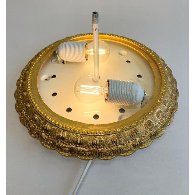 1960s Brass and Cut Glass Flush Mount, 1960s For Sale - Image 5 of 12