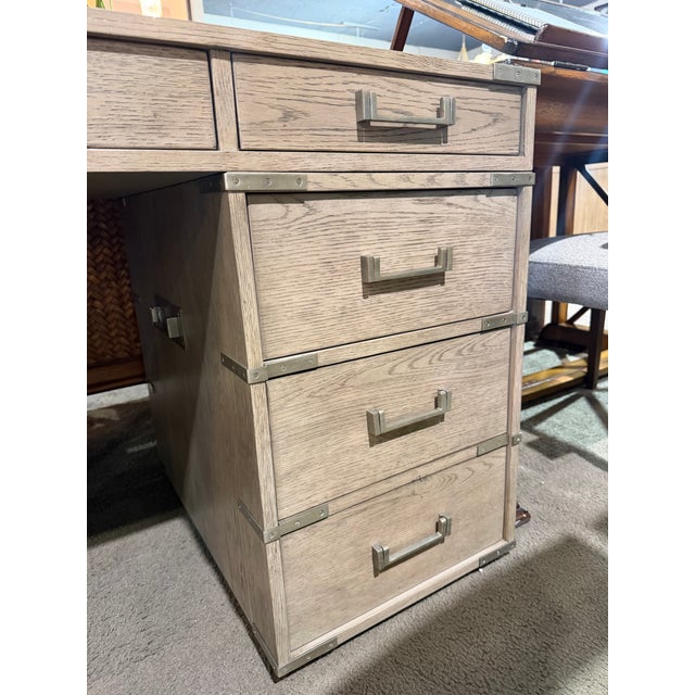 2020s Restoration Hardware "Cayden" Campaign Style Desk For Sale - Image 5 of 6