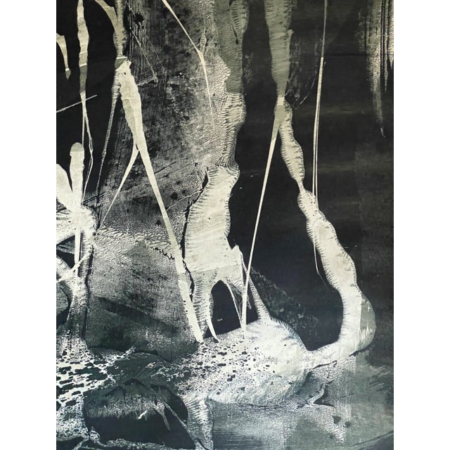 Dark Academia Contemporary Abstract Modern Painting on Paper For Sale - Image 4 of 5