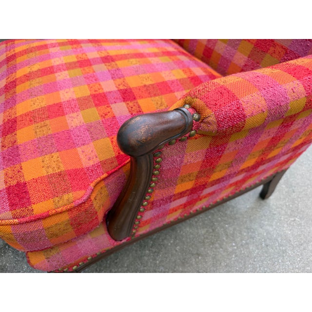 English Antique Carved Wood Bergère-Style Lounge Chair + Ottoman For Sale - Image 3 of 12