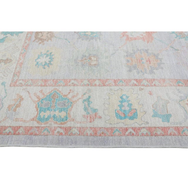 Early 21st Century Early 21st Century Multicolor Handwoven Turkish Oushak Rug 12' X 15'4" For Sale - Image 5 of 11