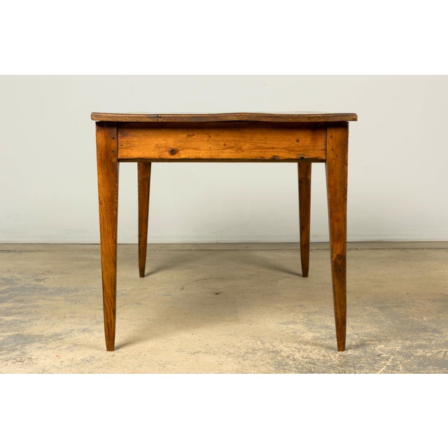 Late 19th Century French Rustic Farmhouse Pine Three-Drawer Writing Table For Sale - Image 14 of 18