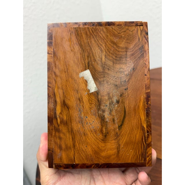 Burl Wood Hinged Keepsake Box For Sale - Image 4 of 12
