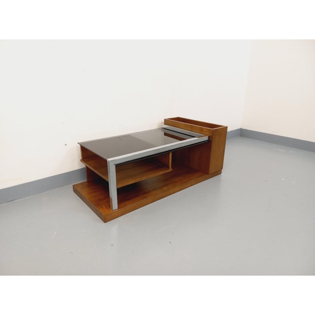 Vintage Rectangular Coffee Table in Chrome and Smoked Glass, 1970s For Sale - Image 6 of 18