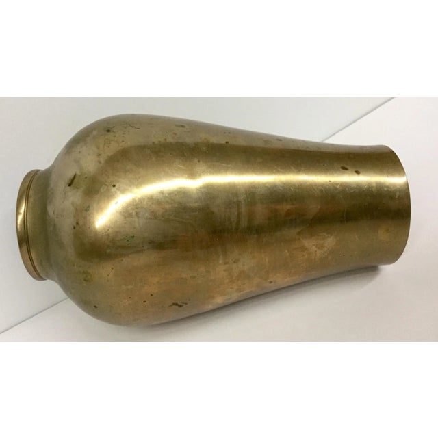 Gold Vintage Korean Solid Brass Zen Vase For Sale - Image 8 of 13