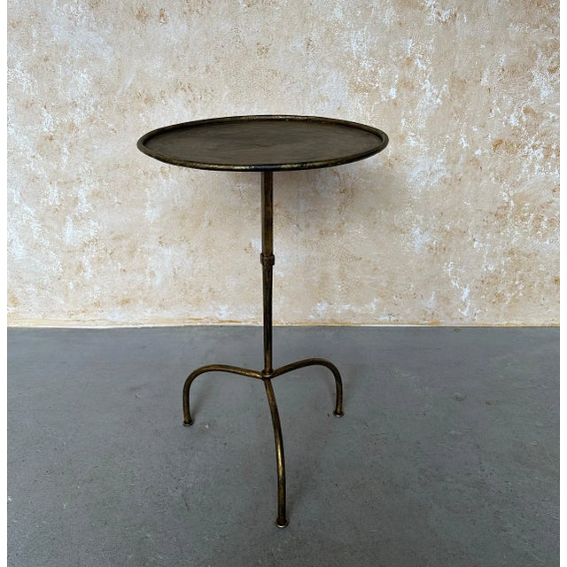 This elegant Spanish iron end or drinks table was recently hand crafted by skilled European artisans using traditional...