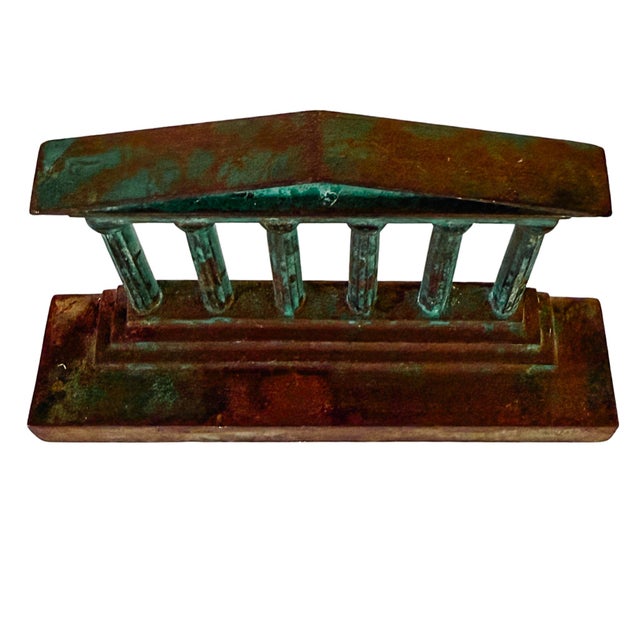 Antique Neoclassical Pantheon Style Temple Facade Architectural Salvage Bookends - A Pair For Sale - Image 9 of 13