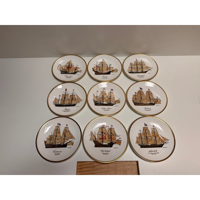 1970s Wandteller the Ships of Discovery from Royal Worcester, 1970s, Set of 9 For Sale - Image 5 of 8