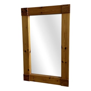 Danish Pine Wall Mirror by Aksel Kjersgaard for Odder, Denmark, 1970s For Sale