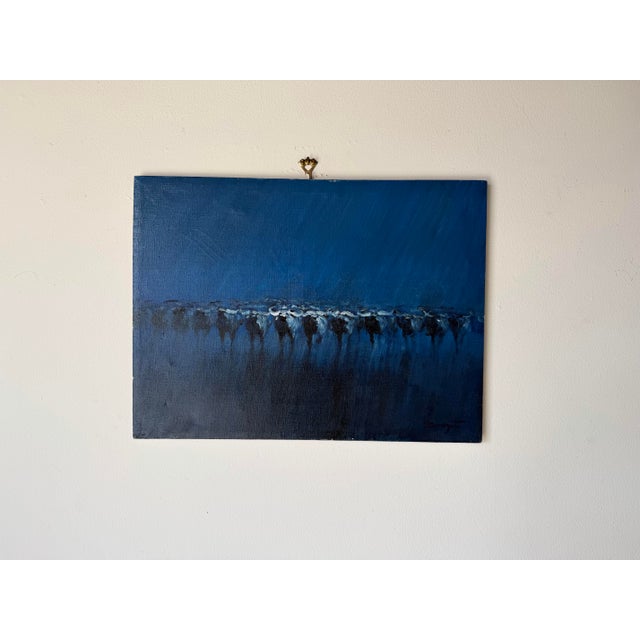 Impressionist 1980s Vintage Impressionist Animal Herd Oil on Canvas Painting – Signed, Unframed For Sale - Image 3 of 11