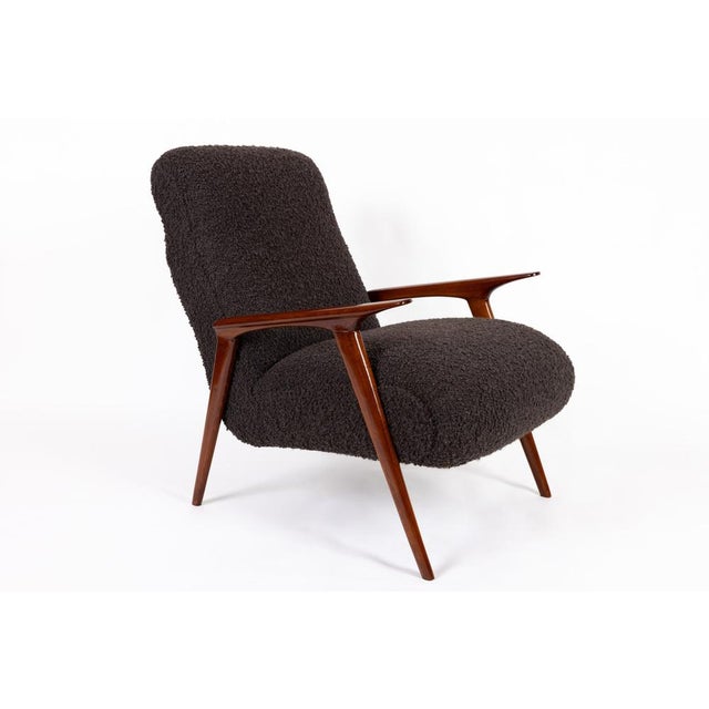1950s Guglielmo Veronesi Armchair in Alpaca Boucle by Rogers & Goffigon, Italy, 1950s For Sale - Image 5 of 5