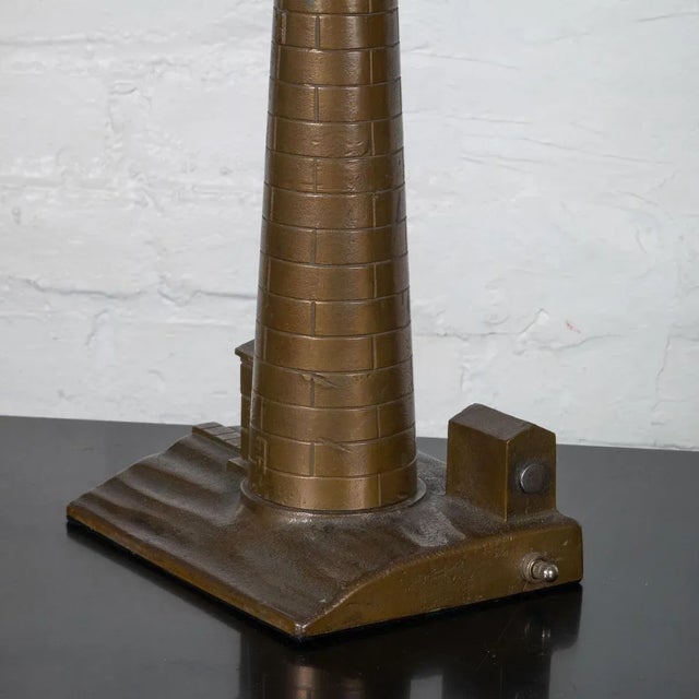 Metal Cast Bronze Lighthouse Table Lamp For Sale - Image 7 of 12