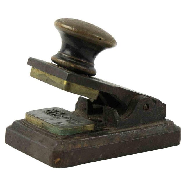 1970s Vintage Brass Rubber Stamp, Italy, Early 20th Century For Sale - Image 5 of 5