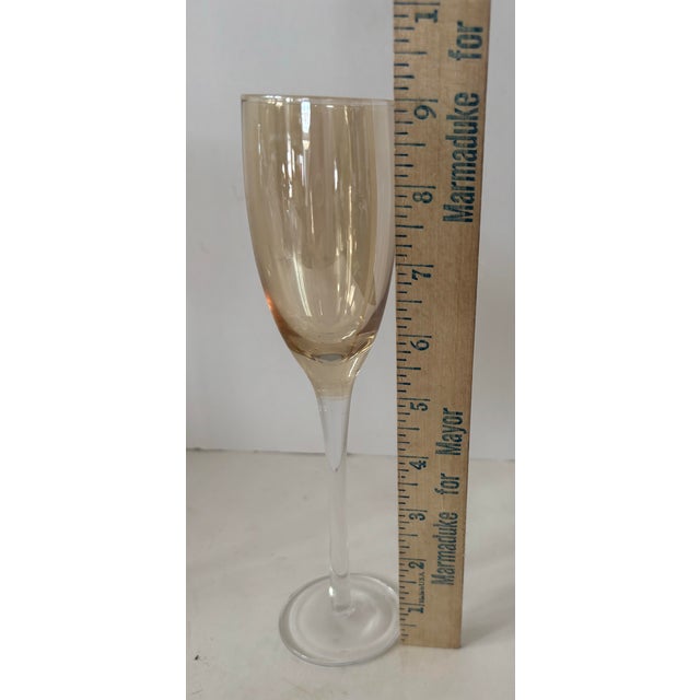 Vintage Amber Champagne Flutes | Mid-Century Blush Stemware - a Pair For Sale In Indianapolis - Image 6 of 6