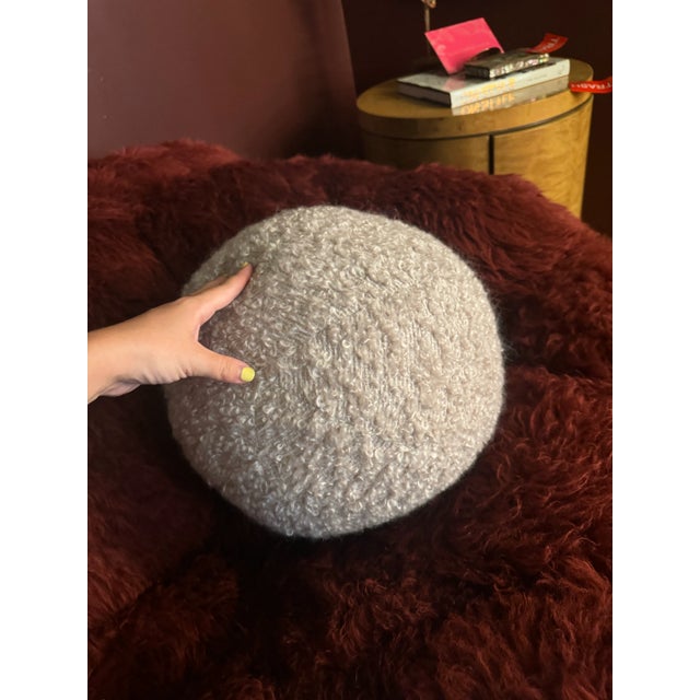 2020s Zak and Fox Boucle Round Pillow For Sale - Image 5 of 6