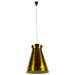 Polished Brass Pendant Lamp In the Style of Paavo Tynell, 1950s For Sale