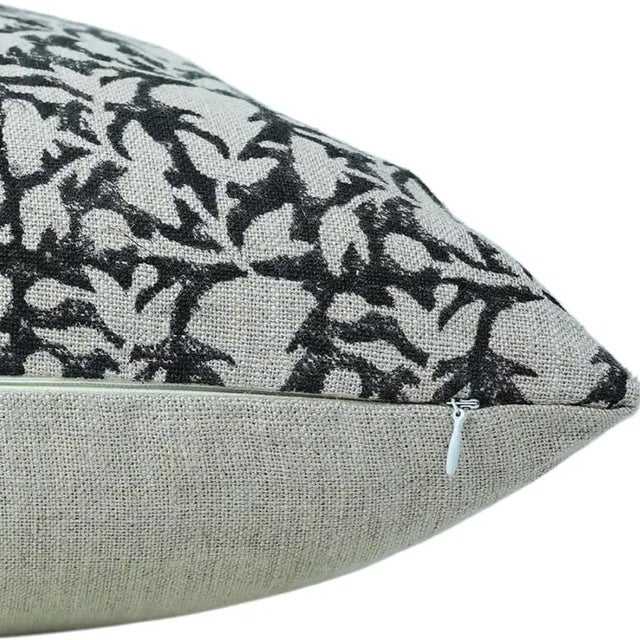 Art Deco Fabdivine-Decorative Block Print Cushion Cover 14x36 Inch Thick Linen-Midnight For Sale - Image 3 of 8